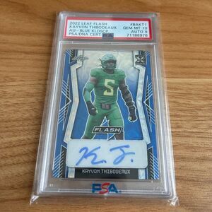 Kayvon Thibodeaux 2022 Leaf Flash Rookie Auto PSA Gem Mint 10 Mint 9 Auto